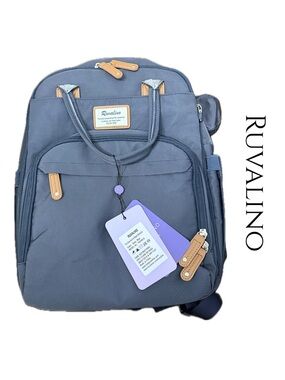 Ruvalino Diaper Bag Backpack Lg Capacity Travel Bag Waterproof Navy Blue NWT
